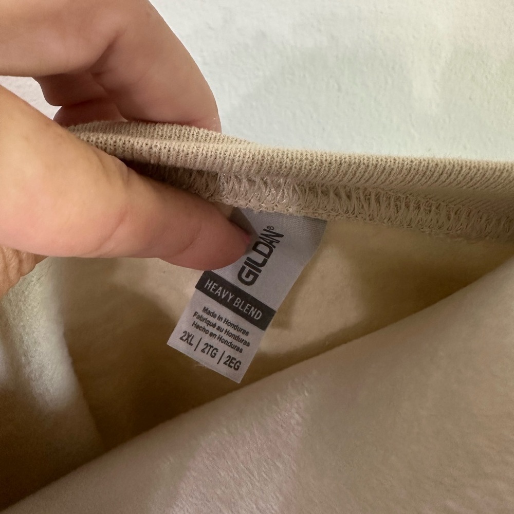 Gildan Cream Crew Neck Sweater with Collegiate Bride Design - Picture 4 of 5